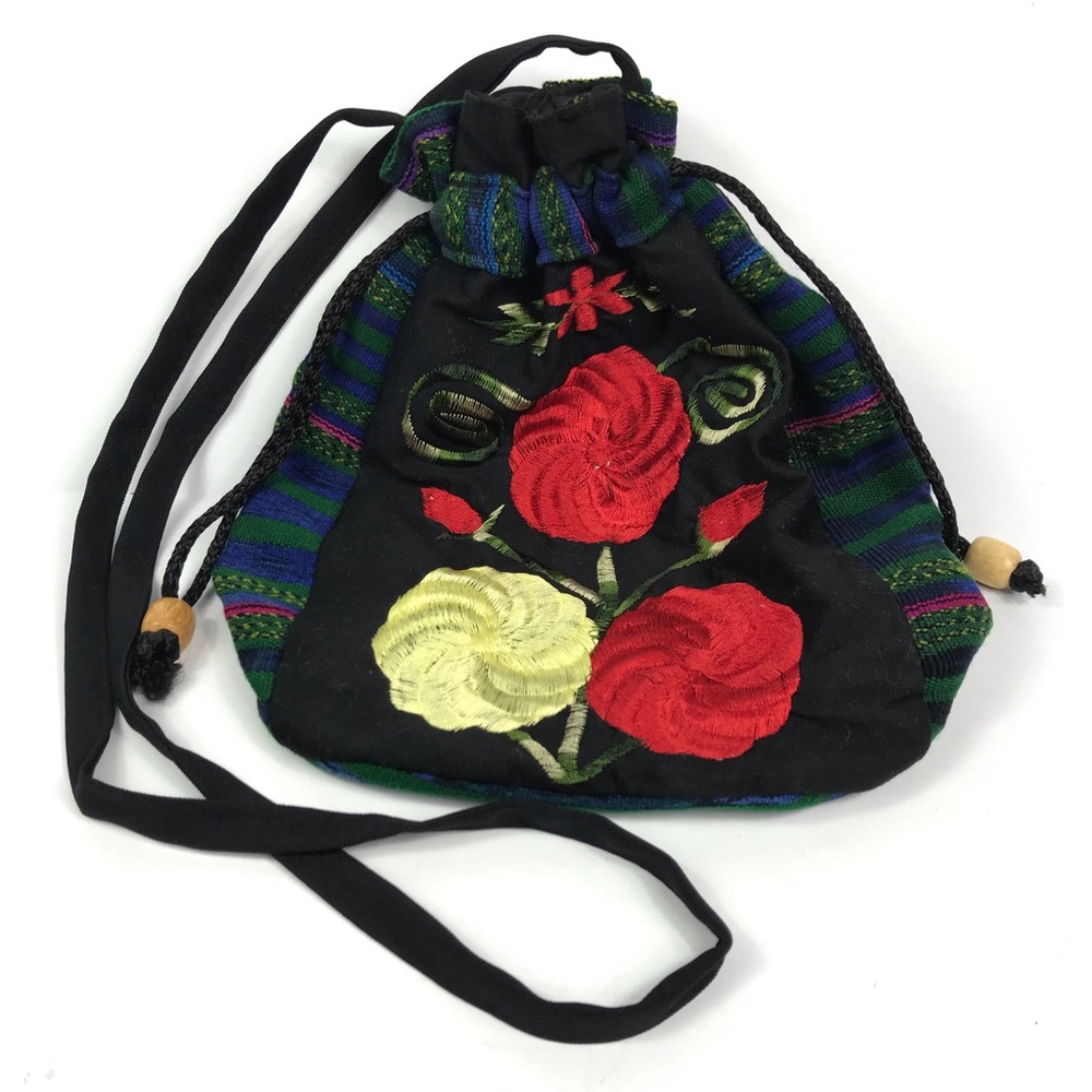 Boho Floral Embroidered Serape PullClose Crossbody